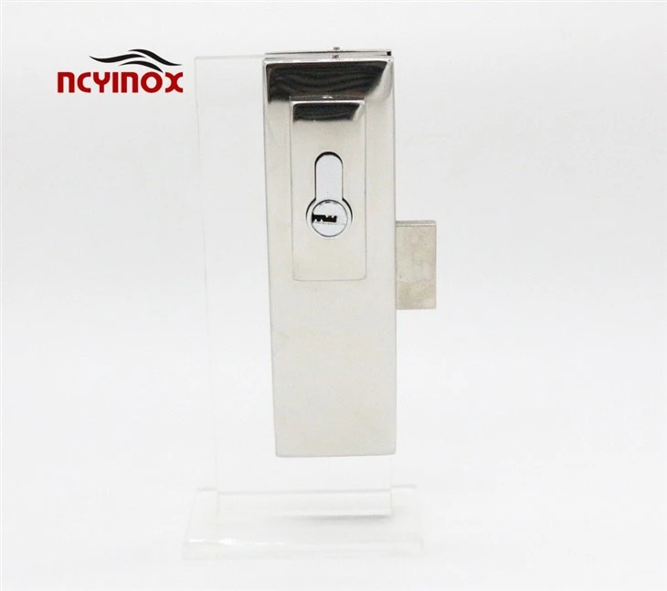 High Quality Stainless Steel Glass Door Central Lock Patch Fitting With Brass Key